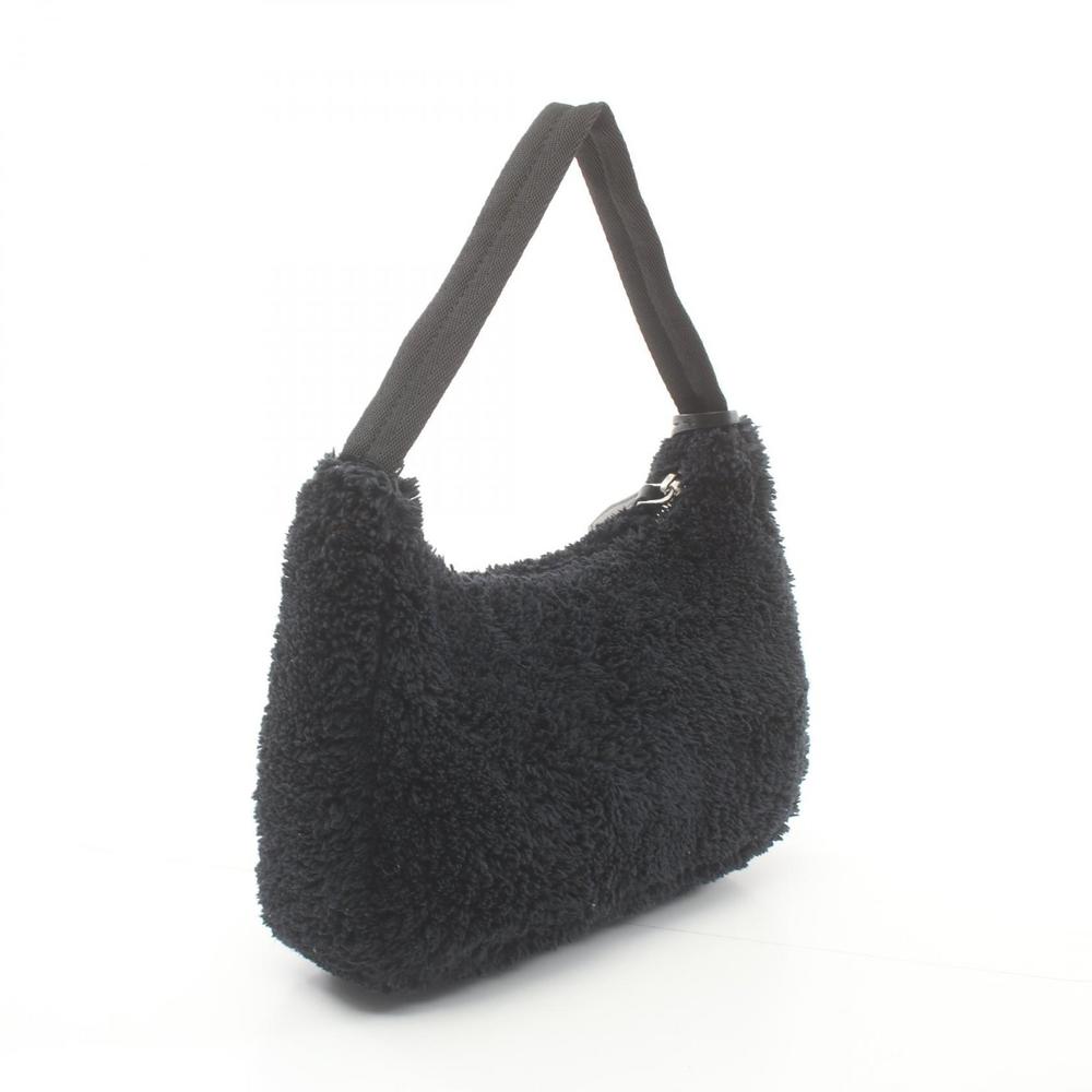 Prada 2000 Black Spugna Mini Bag Re-Edition White Fabric